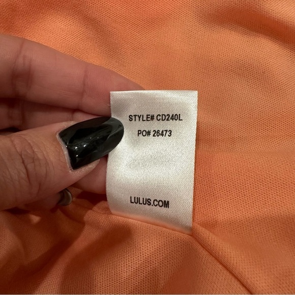 Lulu’s Bloom Forever Coral Orange Floral Print Ruffled High-Low Dress - Picture 14 of 14